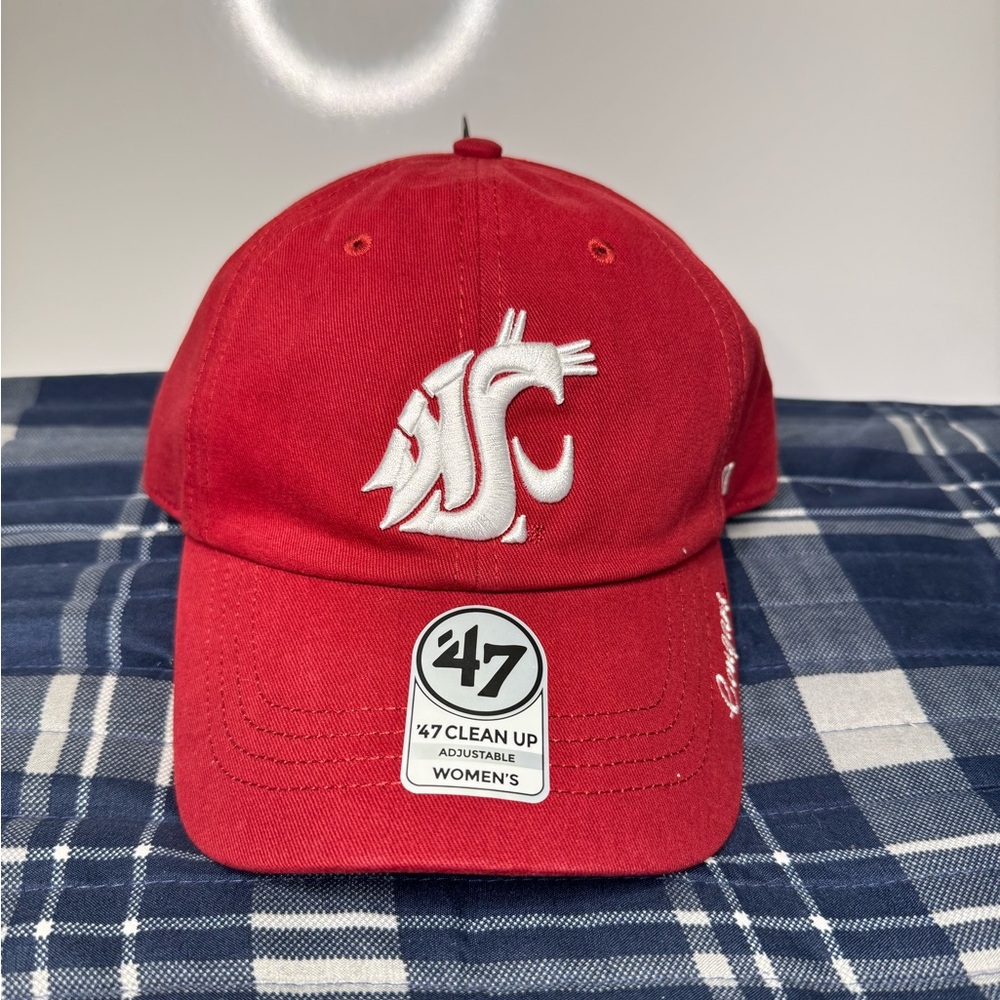 ‘47 Brand Clean Up Women’s Adjustable Hat Washington State Cougars Red NEW
